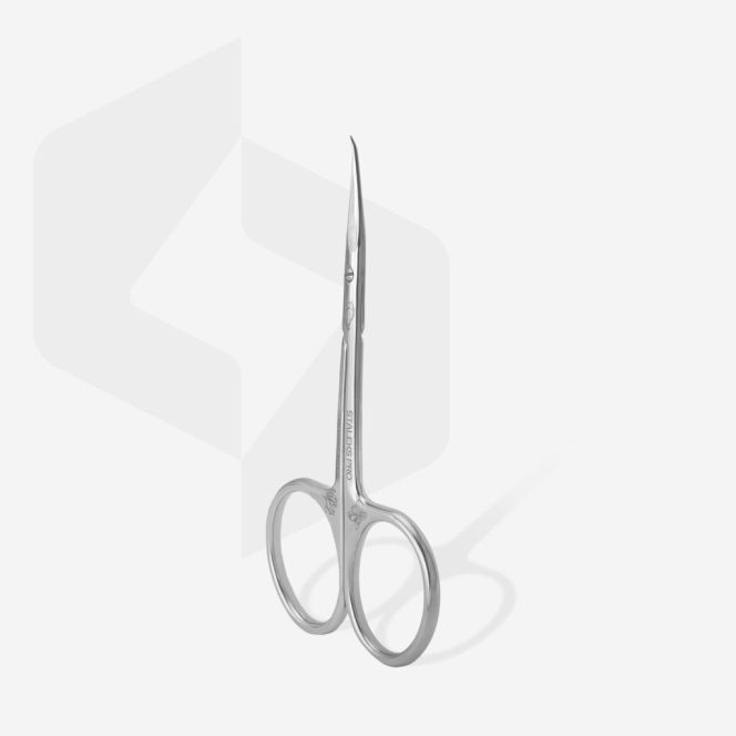 Stainless steel surgical scissors with long, slender blades and circular finger rings.